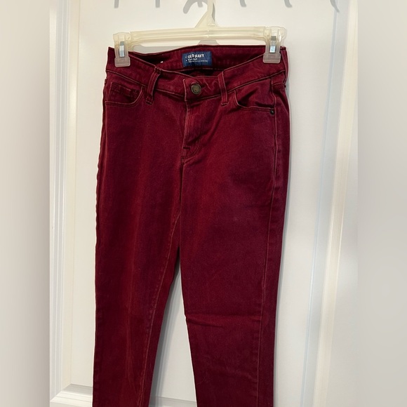 Old Navy Rockstar Maroon Mid Rise Skinny Jeans Size 0 - Picture 7 of 9